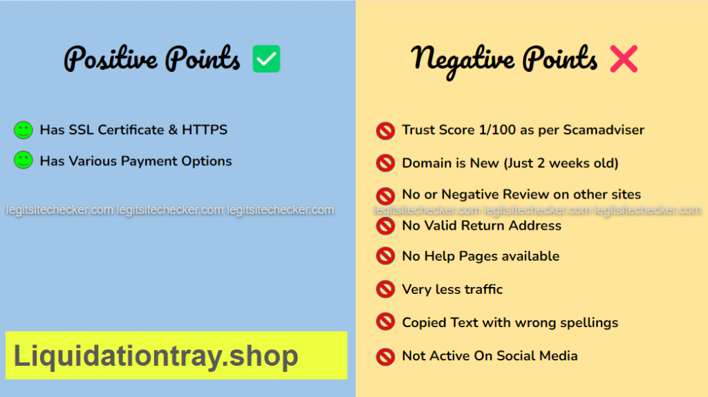 liquidationtray.shop pros and cons