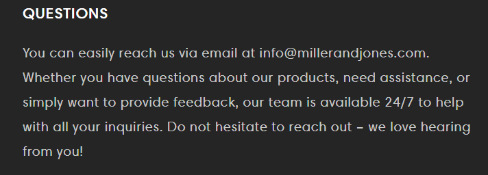 millerandjones customer support