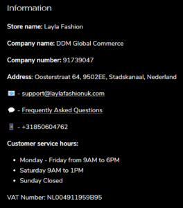 Laylafashionuk customer support